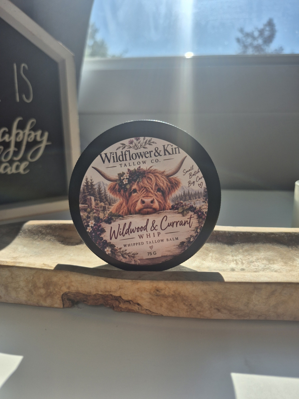 Wildflowers Wildwood & Currant Whipped Tallow Balm - Black Lid, Cream Label